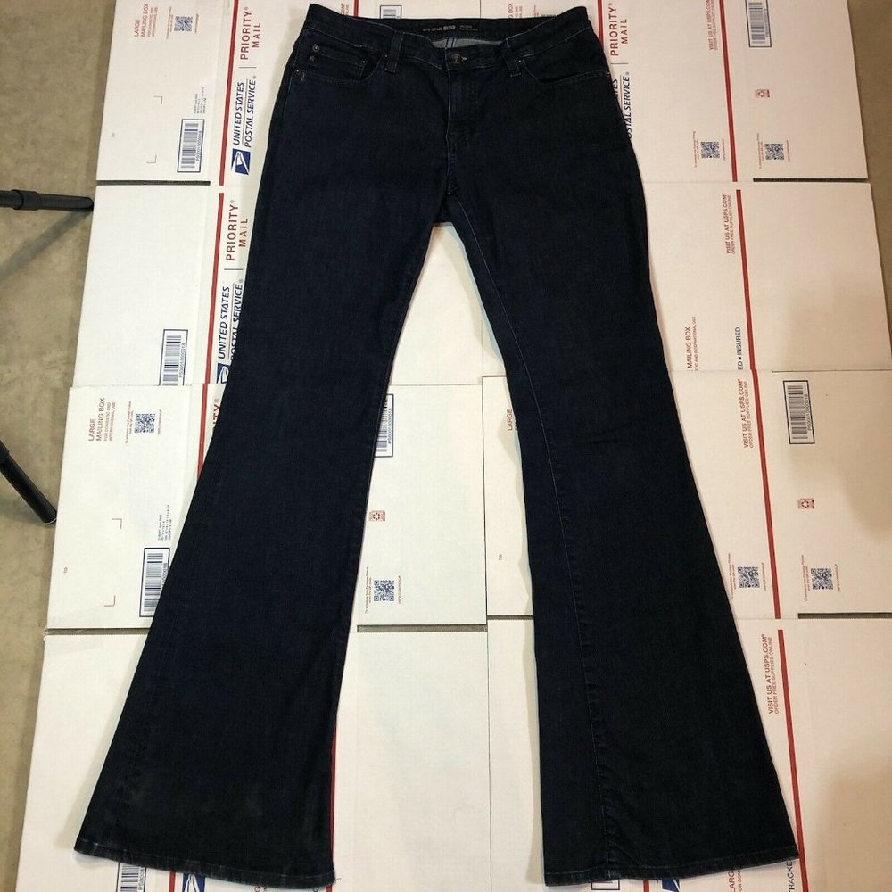 Big Star Jeans Delight Mid Rise Flare Sz 26L Denim Stretch Dark Wash (28”x29”)